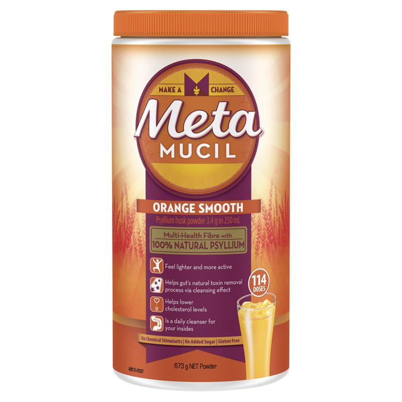 Metamucil Smooth Texture Orange Flavour Sugar Free 283g 48 doses