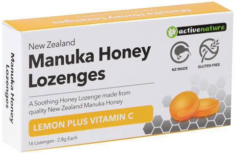 Manuka Honey Lozenges Lemon + VitC 16s