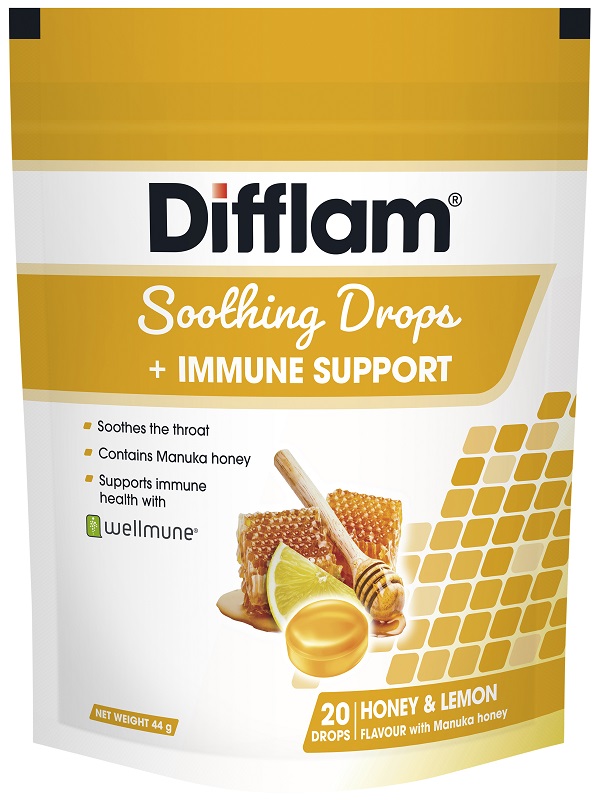 DIFFLAM Drops + Immune Support Honey & Lemon 20s
