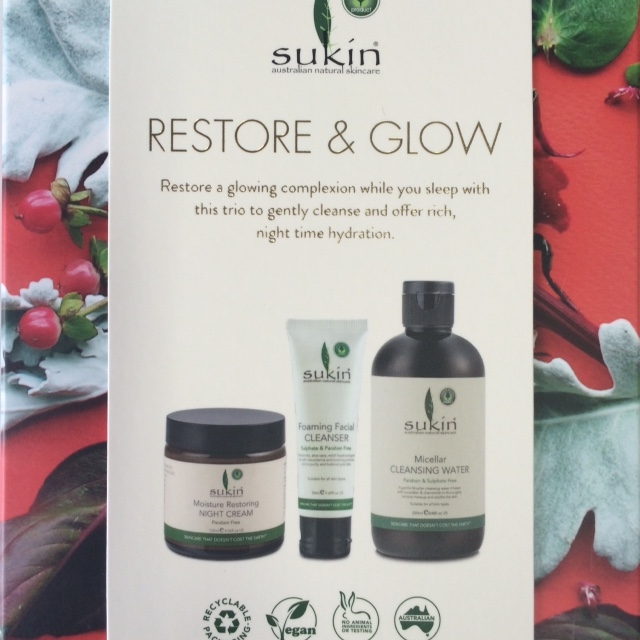 SUKIN Restore & Glow Gift Pack - Cleanse,Micellar water,moisturise