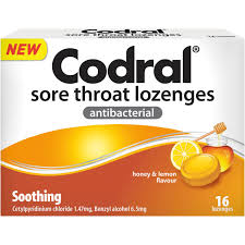 CODRAL Sore Throat Lozenges Honey/Lemon 16