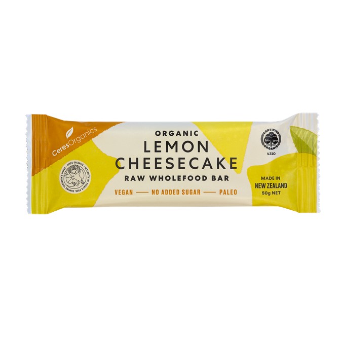 Organic Lemon Cheesecake Raw Wholefood Bar 50g