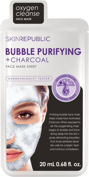 Skin Republic Bubble Purifying + Charcoal Face Mask 20ml
