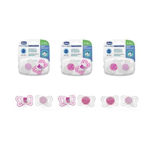 CHICCO Soother 6-16m Girl 2pk