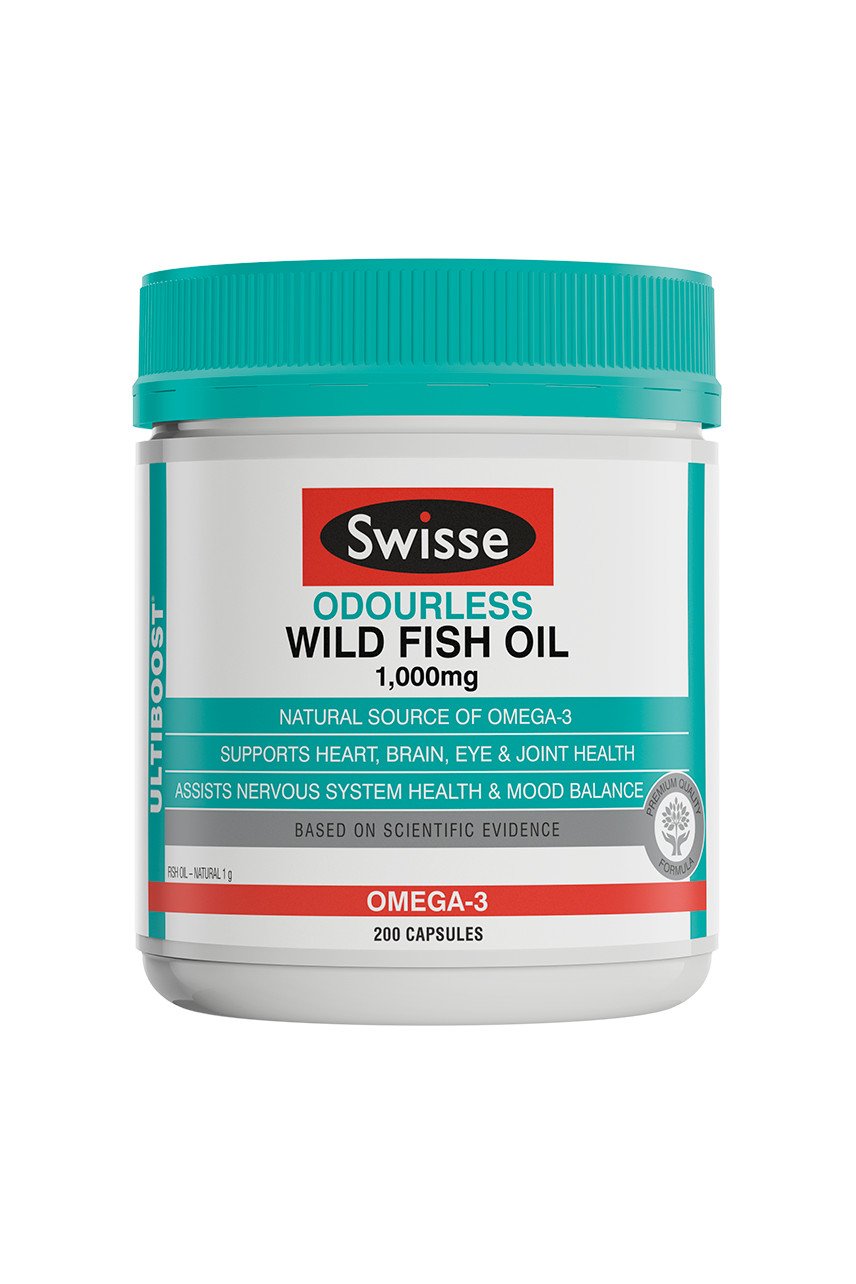 SWISSE UB Wild Fish Oil 1000mg Odourless 200caps