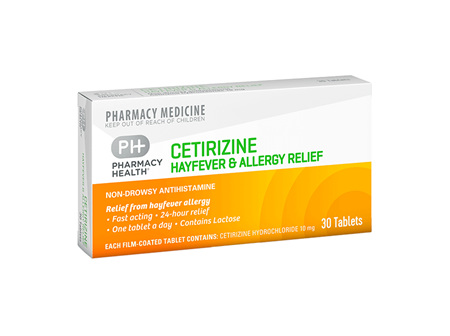 Pharmacy Health Cetirizine 10mg Hayfever & Allergy Relief 30s