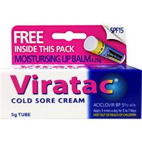 VIRATAC Cold Sore Cream 5% 5g +Lip Balm