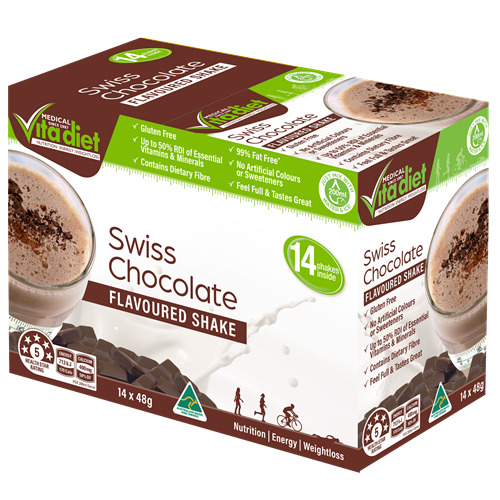 VITA DIET Swiss Chocolate Shakes 14 x 46g sachets