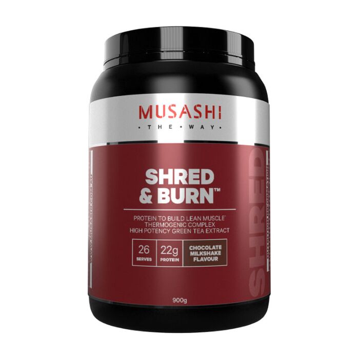 MUSASHI Shred&Burn Choc Milk Shake 900g