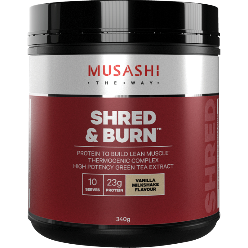 MUSASHI Shred&Burn Vanilla Milk Shake 340g