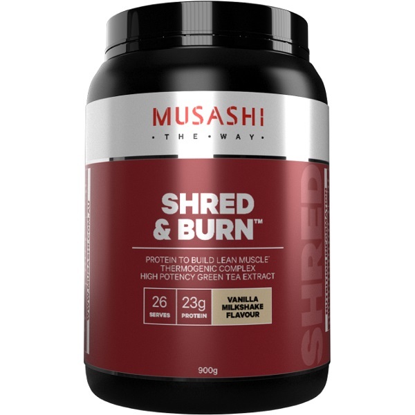 MUSASHI Shred&Burn Vanilla Milk Shake 900g