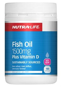 Nutralife Fish Oil 1500mg +Vit. D Cap 180
