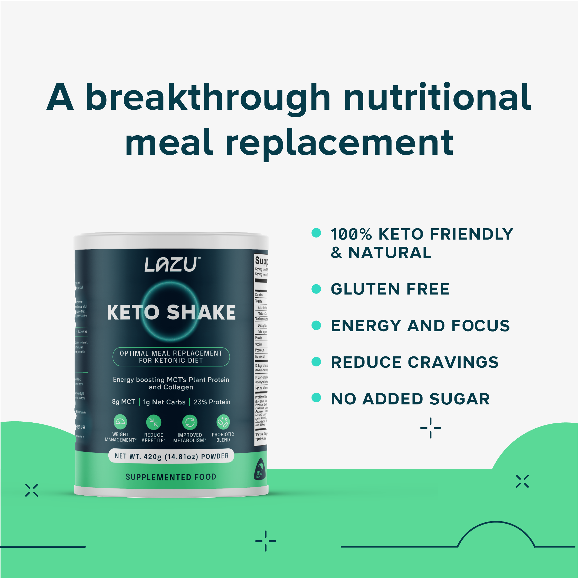 LAZU Keto Vanilla Shake 441g