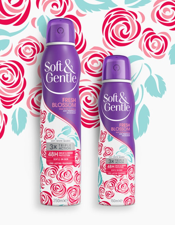 Soft & Gentle 48hr Anti Perspirant Spray Fresh Blossom. 150ml