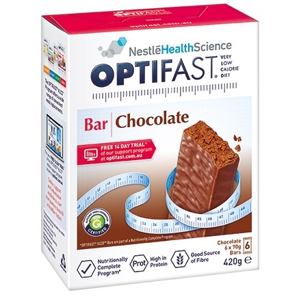 OPTIFAST VLCD BAR 6 x 70gm bars - CHOCOLATE