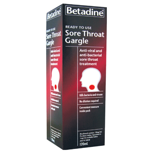 Betadine Sore Throat Gargle Ready to Use 120 ml